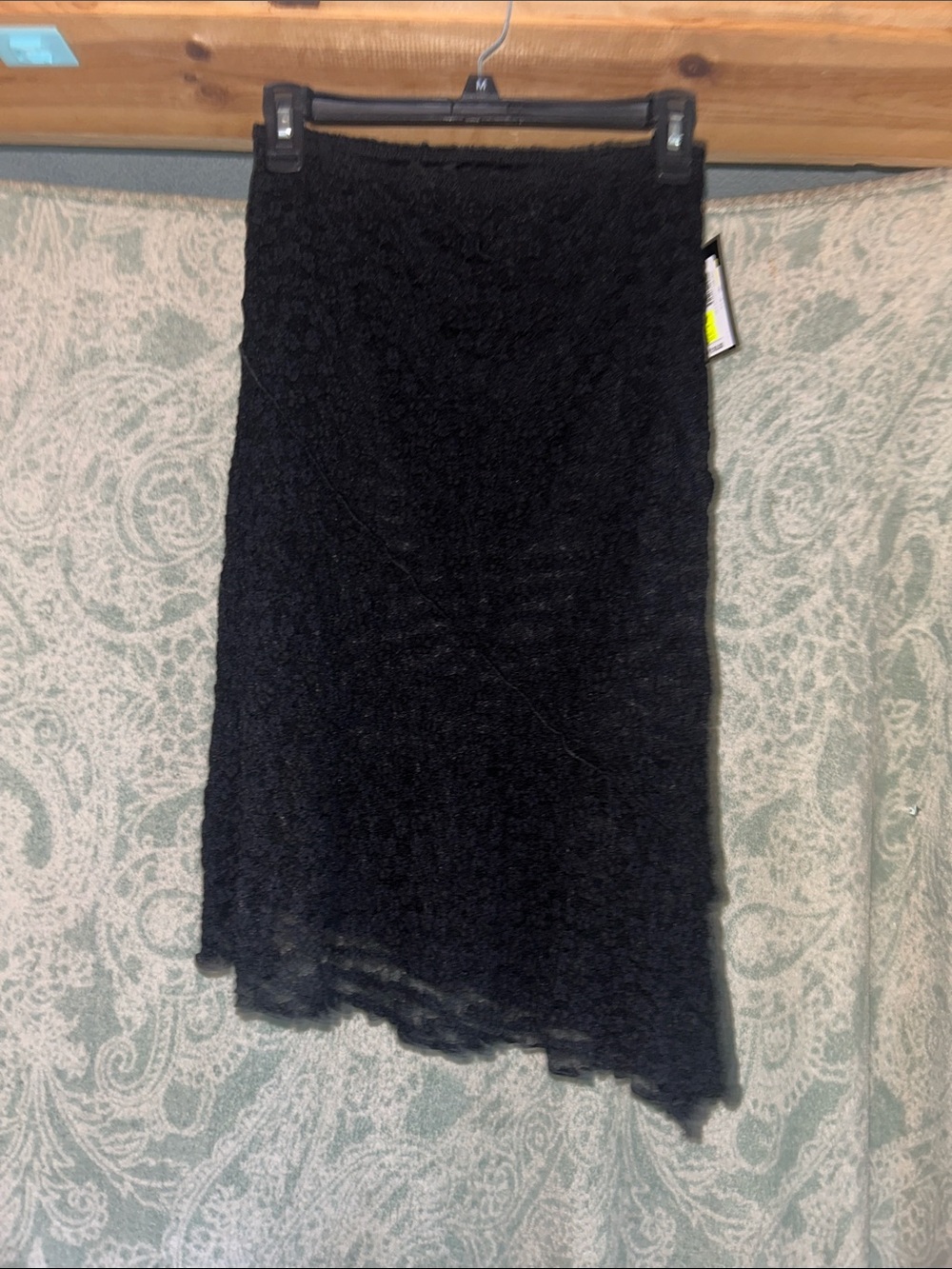 art class Black Asymmetrical Lace Midi Skirt